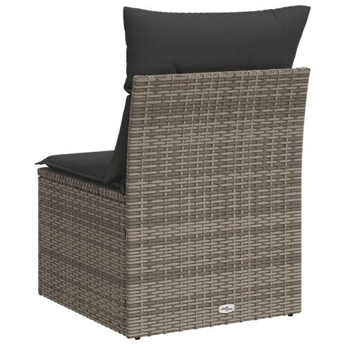 Havestol med hynder uden armlæn polyrattan grå