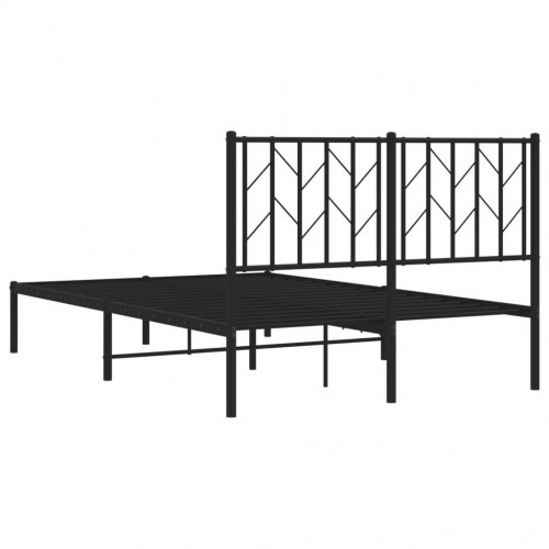Sengeramme med sengegavl 120x190 cm metal sort