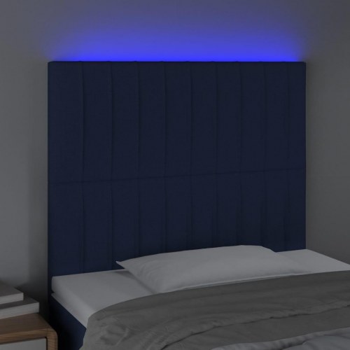 Sengegavl med LED-lys 100 x 5 x 118/128 cm - blå