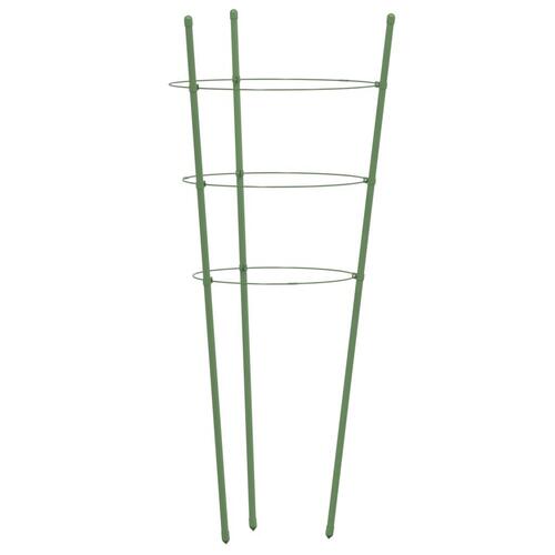 Plantestativ med 3 ringe 5 stk. 60 cm stål grøn