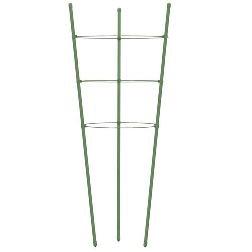Plantestativ med 3 ringe 5 stk. 60 cm stål grøn