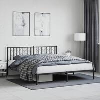 Sengeramme med sengegavl 180x200 cm metal sort