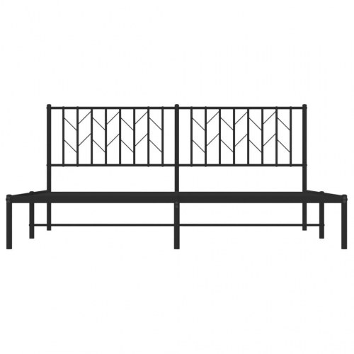 Sengeramme med sengegavl 180x200 cm metal sort