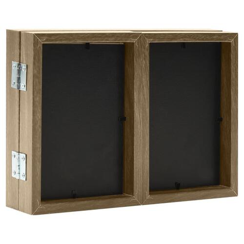 Folderamme til 3 billeder 22x15 cm + 2x(10x15 cm) lysebrun