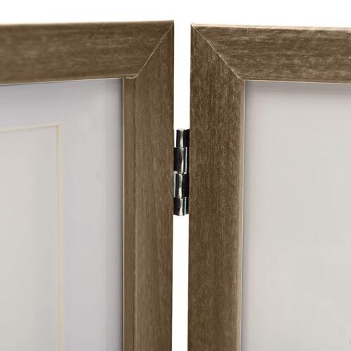 Folderamme til 3 billeder 22x15 cm + 2x(10x15 cm) lysebrun