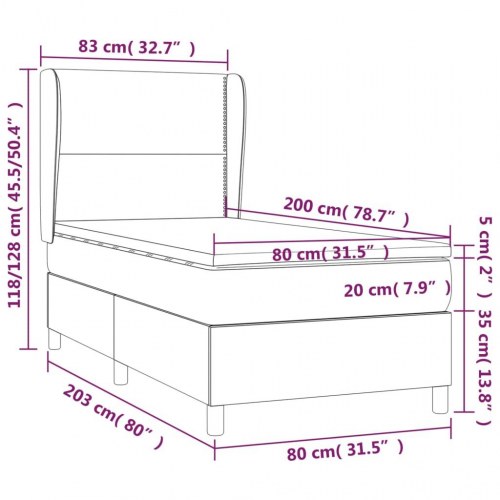Kontinentalseng med madras 80x200 cm stof blå