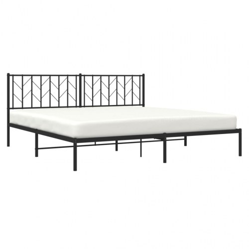 Sengeramme med sengegavl i metal - 193 x 203 cm, sort