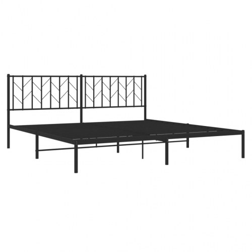 Sengeramme med sengegavl i metal - 193 x 203 cm, sort
