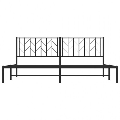 Sengeramme med sengegavl i metal - 193 x 203 cm, sort