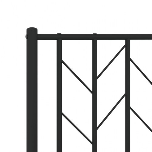 Sengeramme med sengegavl i metal - 193 x 203 cm, sort