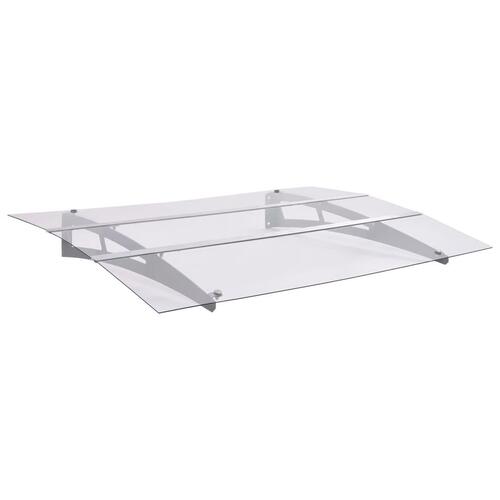 Dørudhæng 150x90 cm polykarbonat sølvfarvet og transparent