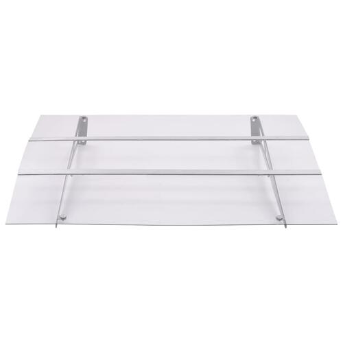Dørudhæng 150x90 cm polykarbonat sølvfarvet og transparent
