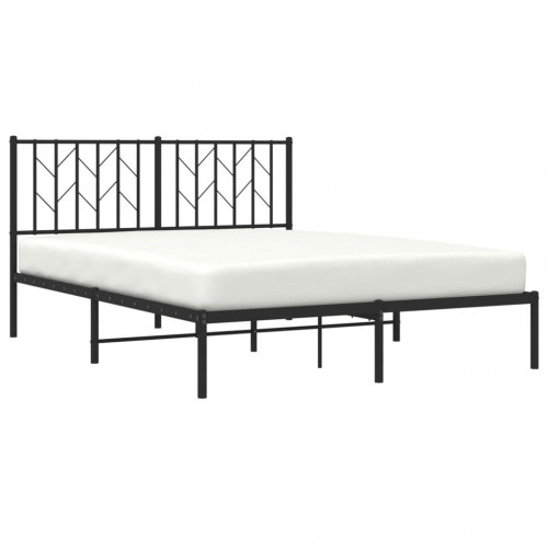 Sengeramme med sengegavl 135x190 cm metal sort