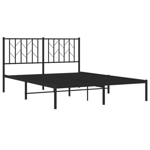 Sengeramme med sengegavl 135x190 cm metal sort
