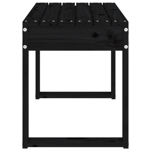 Havebænk 80x38x45 cm massivt fyrretræ sort