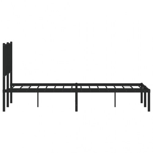 Sengeramme med sengegavl 135x190 cm metal sort