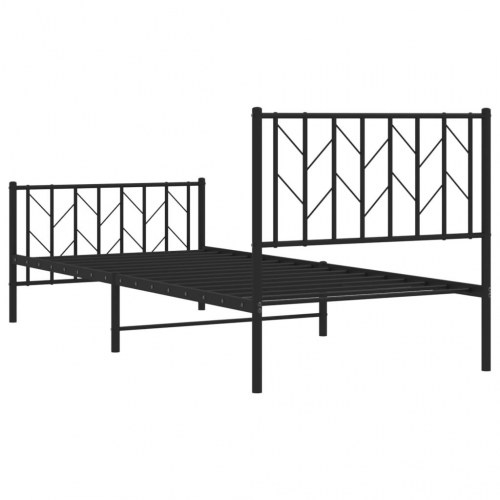Sengeramme med sengegavl og fodgærde 90 x 200 cm - sort