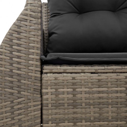 2-personers havesofa med hynder og opbevaring i polyrattan - grå