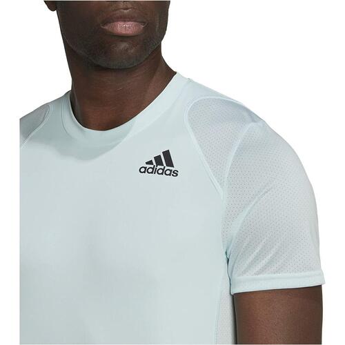 Kortærmet T-shirt til Mænd Adidas Club Tennis 3 Stripes Hvid XL