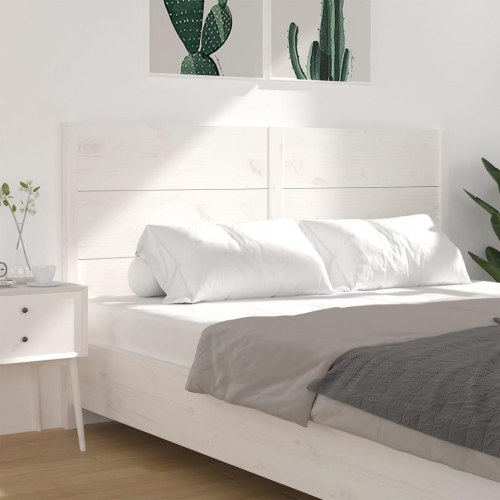 Sengegærde 146x4x100 cm massivt fyrretræ hvid