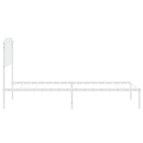Sengeramme med sengegavl 90x200 cm i metal - hvid