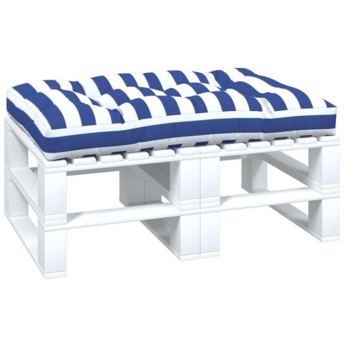 Pallehynde 120 x 80 x 12 cm - blå og hvid stribet