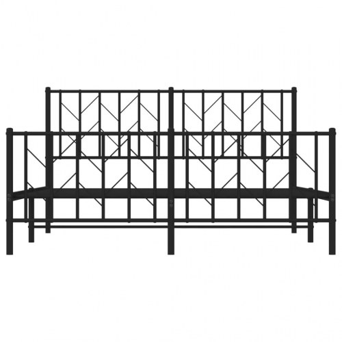 Sengeramme med sengegavl og fodgærde 150 x 200 cm - sort