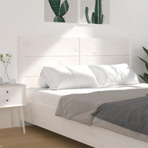 Sengegavl 206×4×100 cm i massivt fyrretræ - hvid