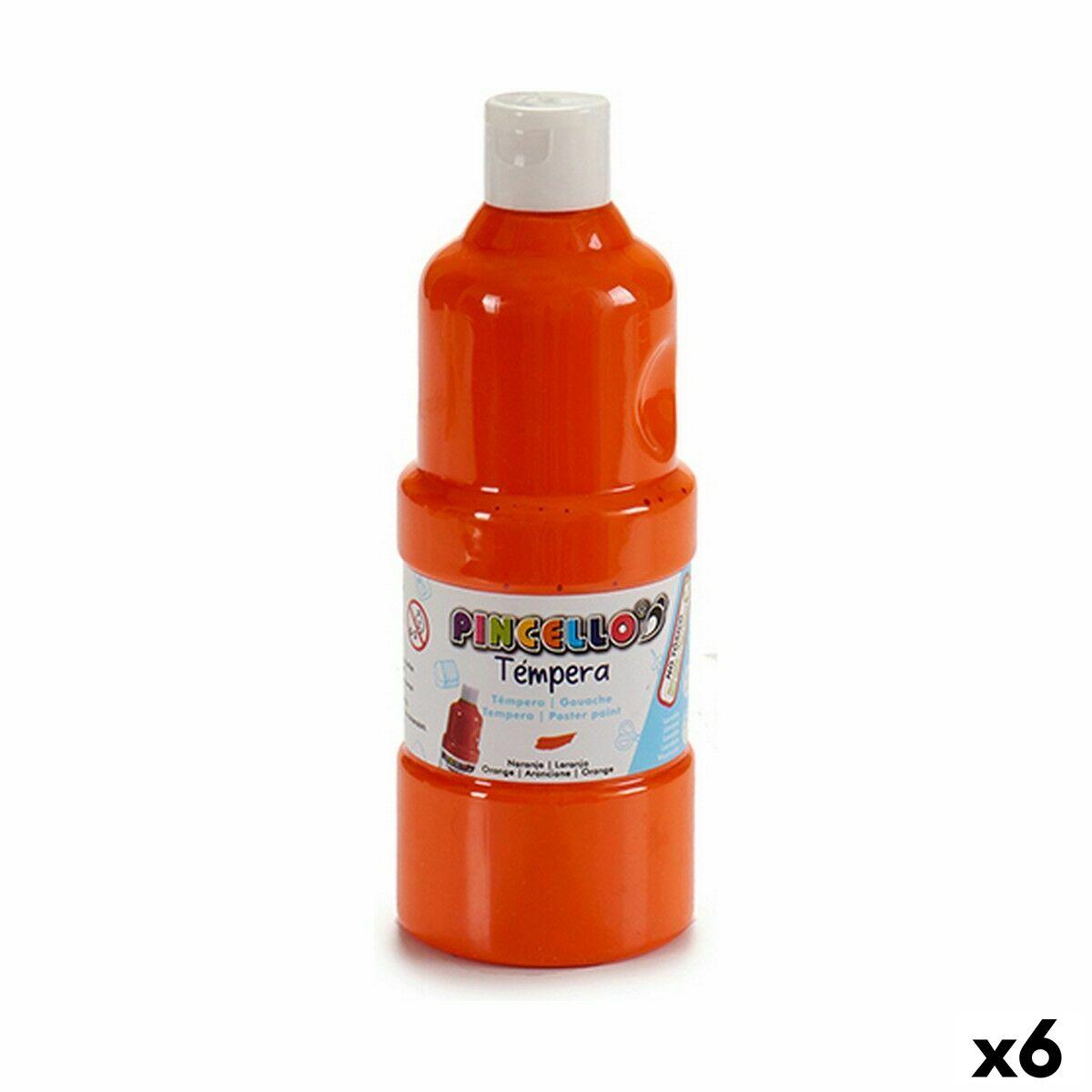 Tempera maling - orange, 400 ml (pakke med 6)
