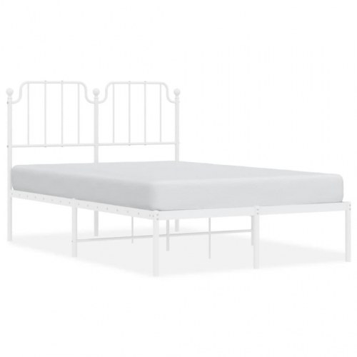 Sengeramme med sengegavl 120×200 cm - metal, hvid