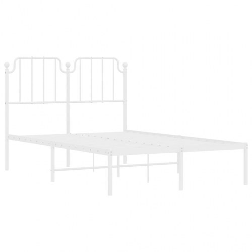 Sengeramme med sengegavl 120×200 cm - metal, hvid