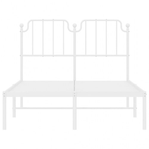 Sengeramme med sengegavl 120×200 cm - metal, hvid
