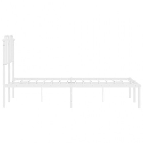 Sengeramme med sengegavl 120×200 cm - metal, hvid
