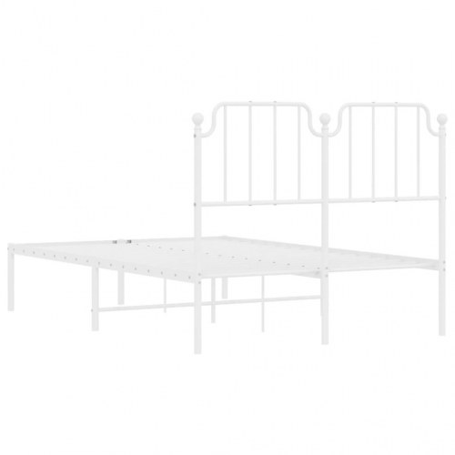 Sengeramme med sengegavl 120×200 cm - metal, hvid
