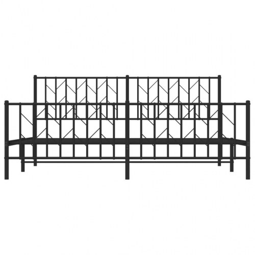Sengeramme med sengegavl og fodgærde 183 x 213 cm - sort