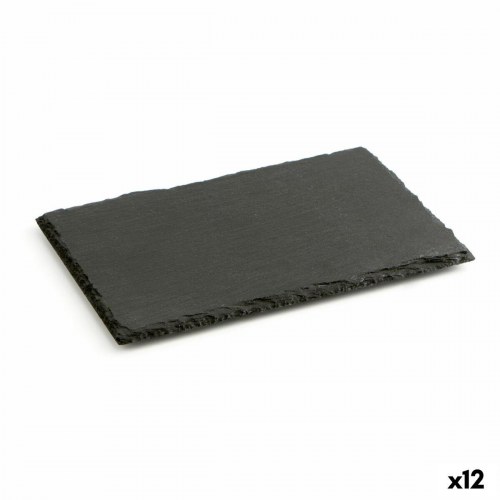 Gastro Fun keramisk serveringsbakke med skifereffekt, sort 30 × 20 cm - 12 stk.