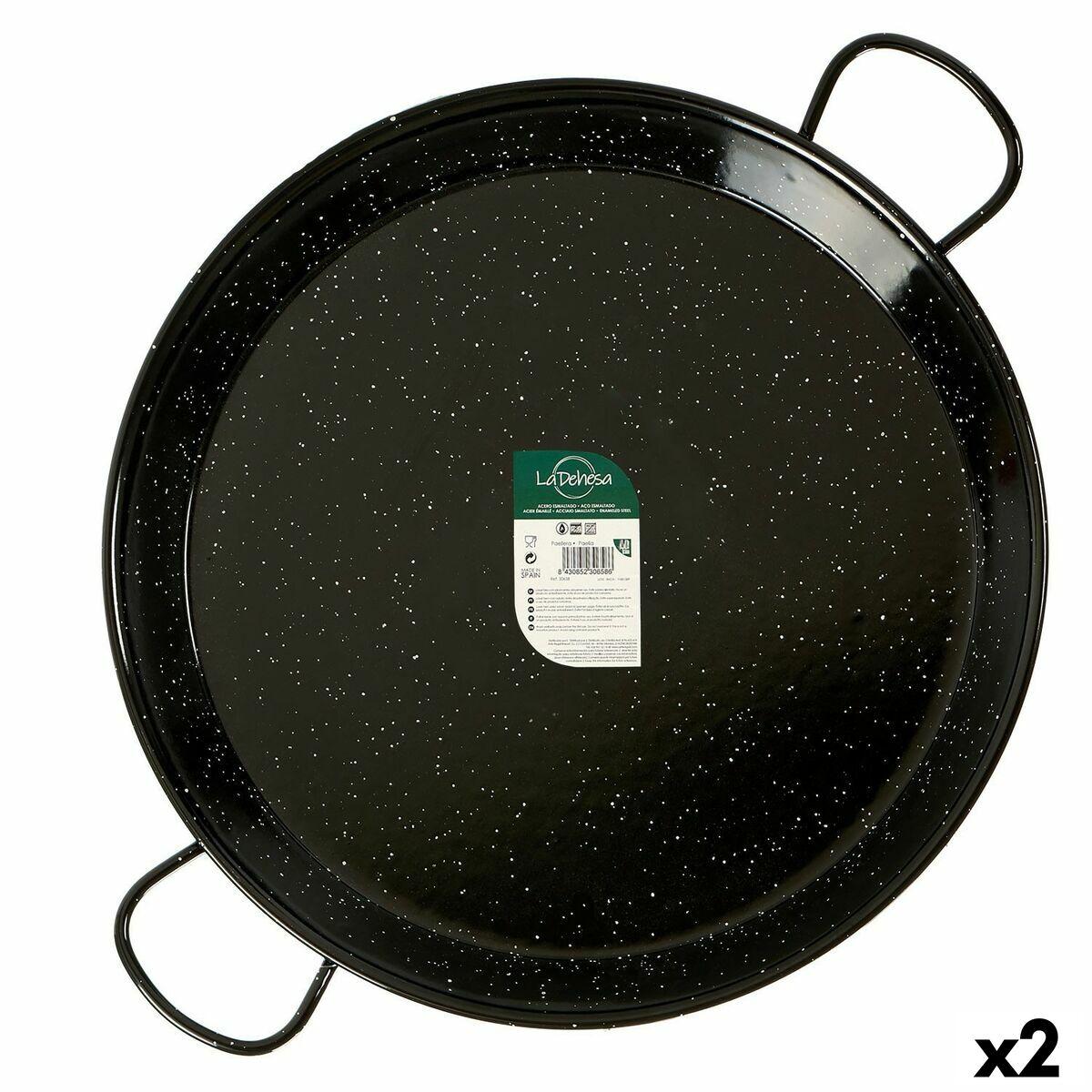 Paella Pande La Dehesa Sort Glaseret Stål Ø 70 Cm 2 Stk.