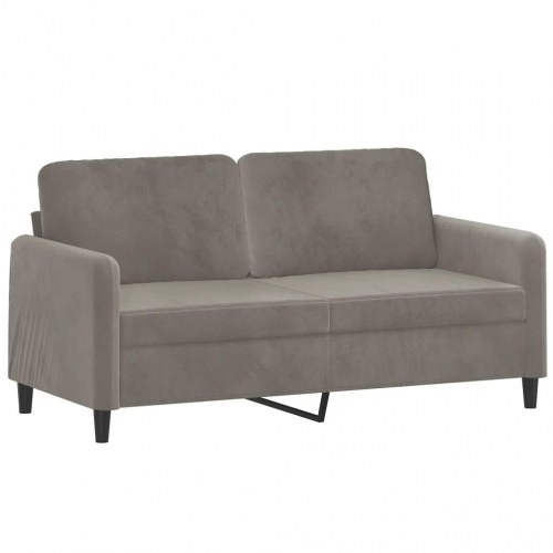 2-personers sofa 140 cm fløjl lysegrå