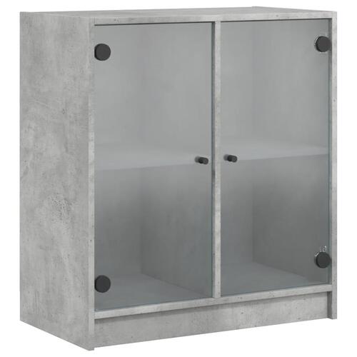 Skab med glaslåger 68x37x75,5 cm betongrå