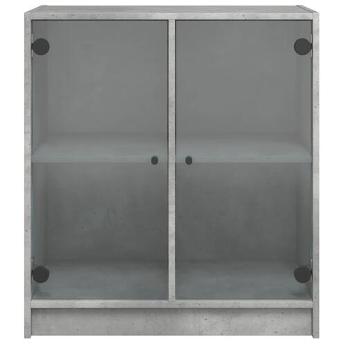 Skab med glaslåger 68x37x75,5 cm betongrå