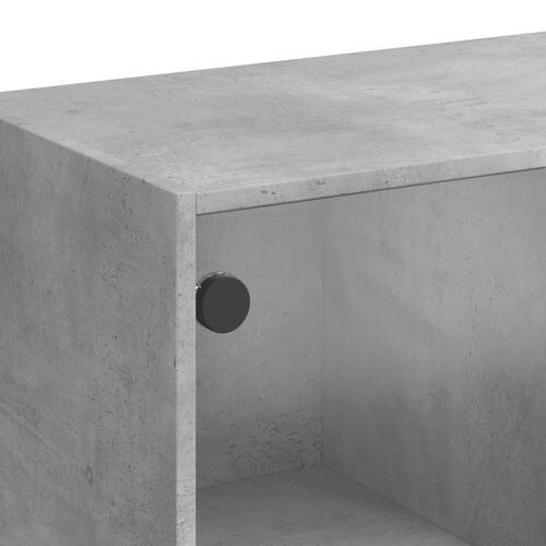 Skab med glaslåger 68x37x75,5 cm betongrå