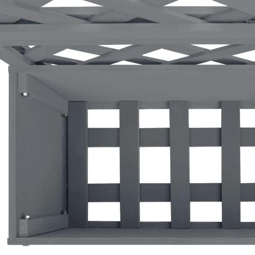 Plantekasser med espalier 2 stk. 65x33x135 cm WPC grå