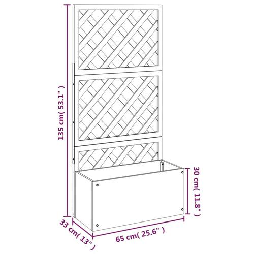 Plantekasser med espalier 2 stk. 65x33x135 cm WPC grå