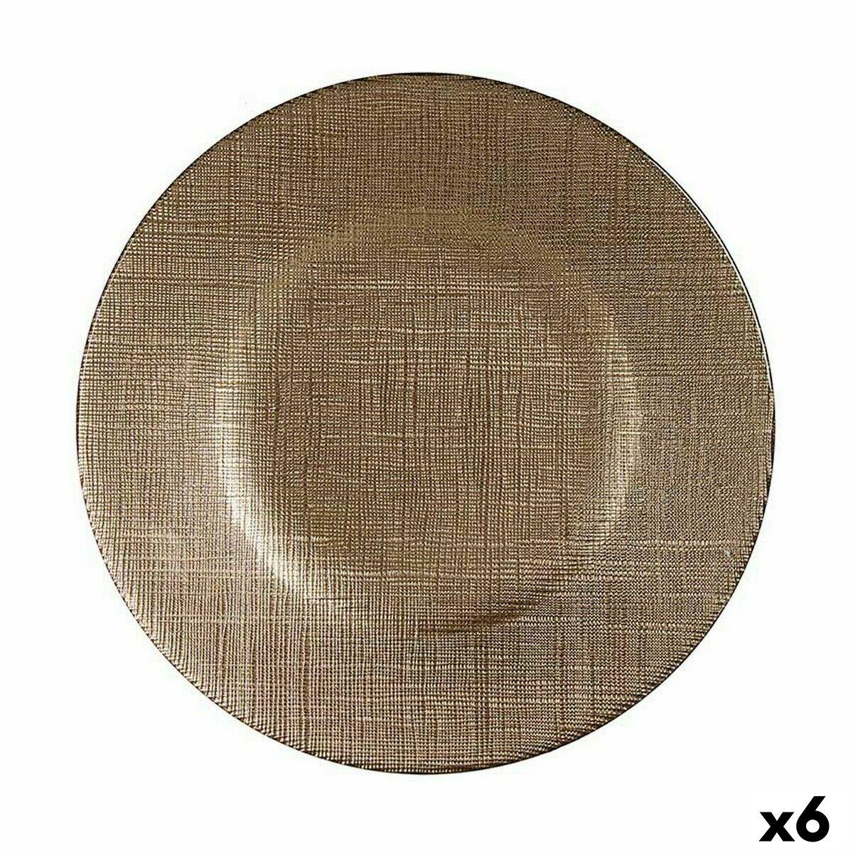 Vivalto flad middagstallerken i gyldent glas 21 cm - 6 stk.
