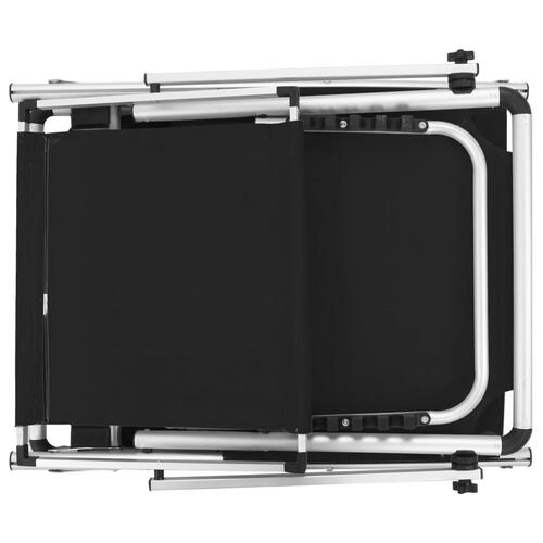 Foldbar liggestol med tag aluminium og textilene sort