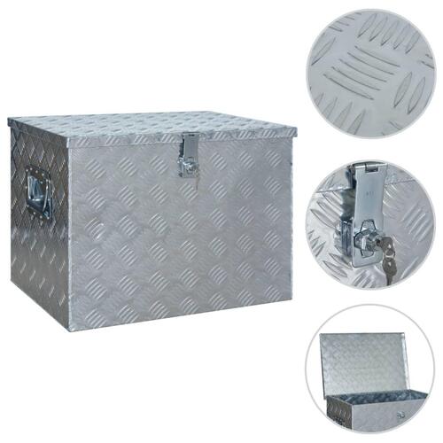 Aluminiumskasse 610 x 430 x 455 mm sølvfarvet