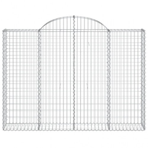 Buede gabionkurve - 10 stk. 200×30×140/160 cm i galvaniseret jern