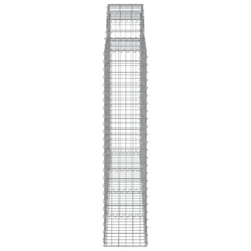 Buede gabionkurve - 10 stk. 200×30×140/160 cm i galvaniseret jern