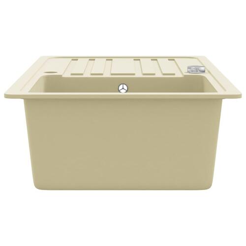 Køkkenvask granit enkelt vask beige