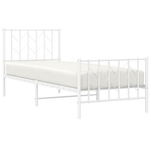 Sengeramme med sengegavl og fodgærde 80 x 200 cm - hvid